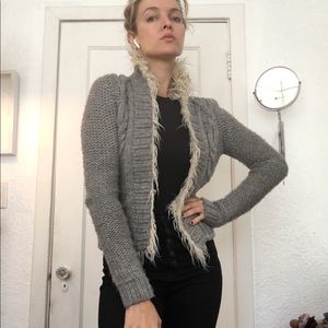 Free People knit sweater w trim